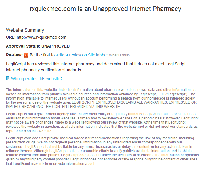 Rxquickmed.com Reviews